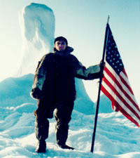 Race To The Pole - On an iceberg in the Arctic Circle